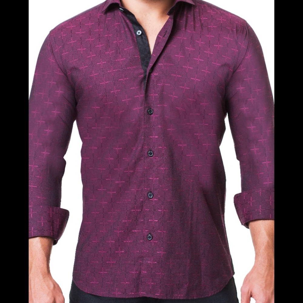 “MACEOO EINSTEIN EDGE RED” BUTTON DOWN SHIRT